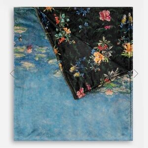 Johnny Was Laurel Canyon Water Lillies Cozy Blanket Reversible w/Storage Bag NWT
